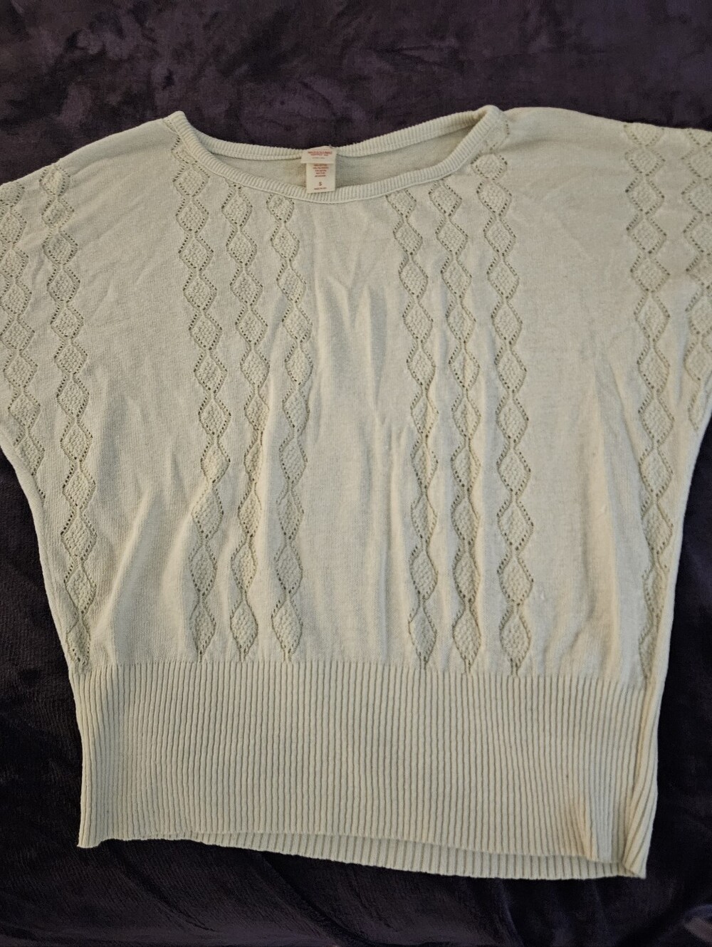 Target Light Mint Knit Short-Sleeve Sweater Top - Women
